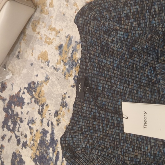 Theory space dye boatneck sweater - size small to medium - black/blue/multicolor - Picture 3 of 11